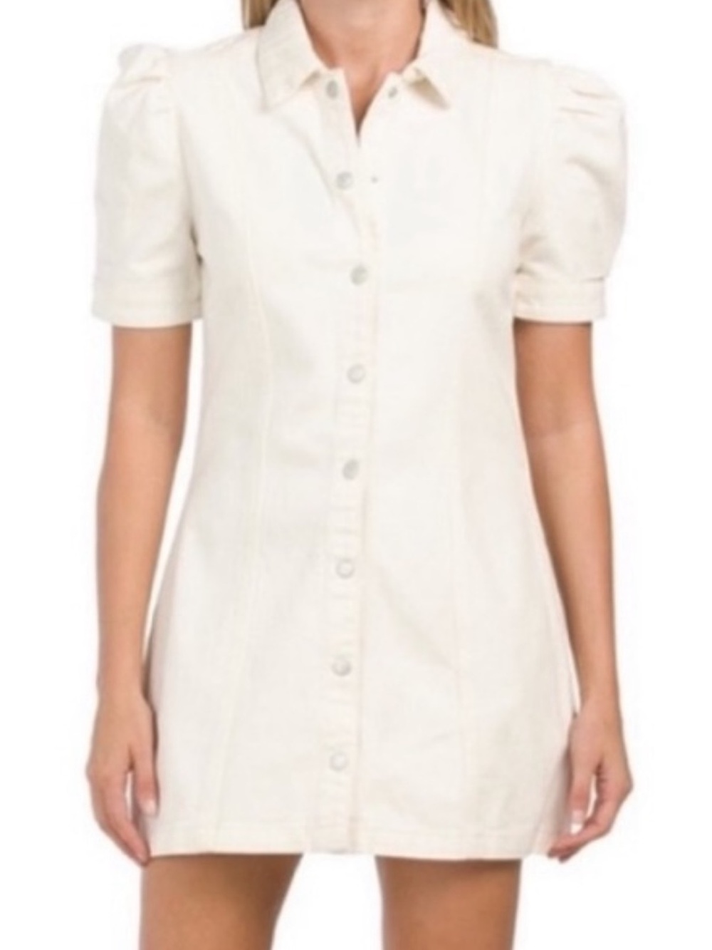 White Denim Mini Dress
